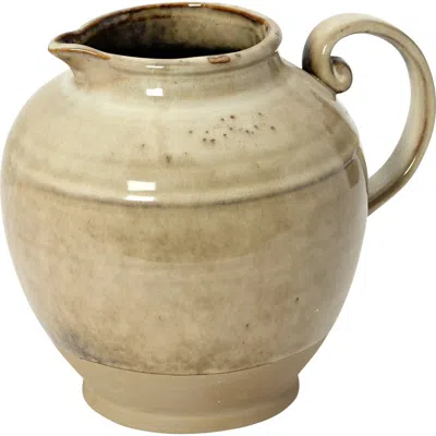 Storied Home Stoneware Pitcher In Brown