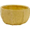 Storied Home Stoneware Planter With Organically Shaped Detail In Yellow