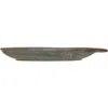 Storied Home Stoneware Plate With Handle And Rim, Reactive Glaze In Gray