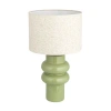 Storied Home Stoneware Table Lamp With Linen Shade, Green In Green