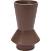 Storied Home Stoneware Vase In Brown