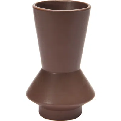Storied Home Stoneware Vase In Brown