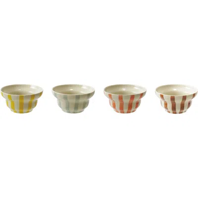 Storied Home Striped Bowl Set In Multi