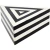 Storied Home Striped Reclaimed Wood And Resin Triangular Box In Black