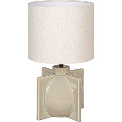 Storied Home Table Lamp With Crossed Base And Shade In Multi