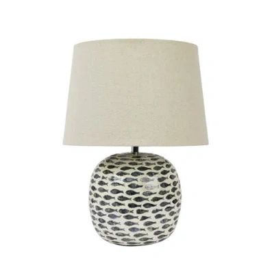 Storied Home Table Lamp With Fish Design In Multi