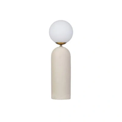 Storied Home Table Lamp With Globe And Inline Switch In Neutral