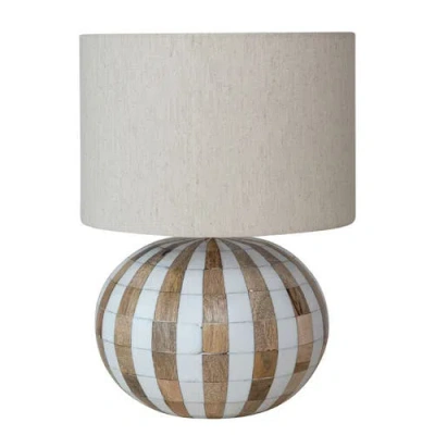 Storied Home Table Lamp With Inlaid Stripes In Multi