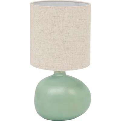 Storied Home Table Lamp With Shade And Inline Switch In Green