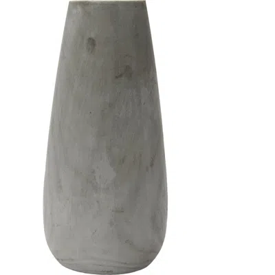 Storied Home Tall Paulownia Wood Vase With Washed Finish, Grey In Gray