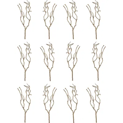 Storied Home Tea Tree Branch Decoration In Brown