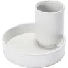 Storied Home Terra Cotta Tray W 2 Sections In White