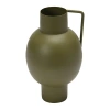 Storied Home Textured Metal Vase With Handle In Green