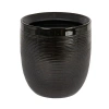 Storied Home Textured Stoneware Planter, Black In Black