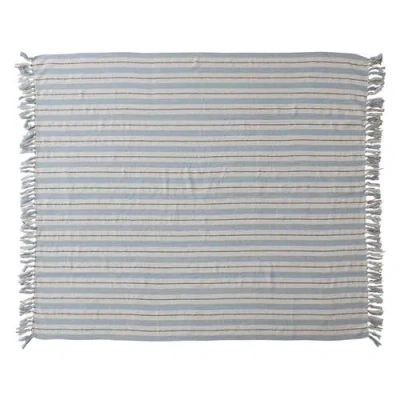 Storied Home Throw With Fringe In Gray