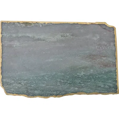 Storied Home Tray With Electroplated Edge In Blue