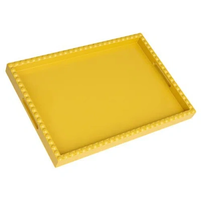 Storied Home Tray With Handles In Yellow