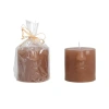 Storied Home Unscented Face Pillar Candle In Brown