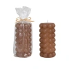 Storied Home Unscented Hobnail Pillar Candle In Brown