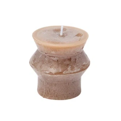 Storied Home Unscented  Pillar Candle In Brown