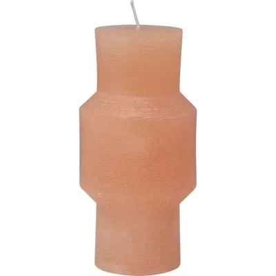 Storied Home Unscented Pillar Candle In Orange