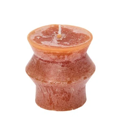 Storied Home Unscented  Pillar Candle In Orange