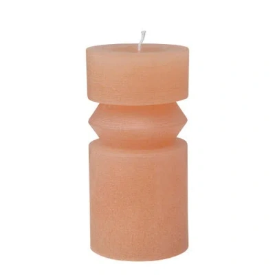Storied Home Unscented Pillar Candle In Orange