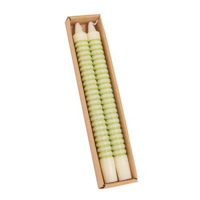 Storied Home Unscented Taper Candles In Green
