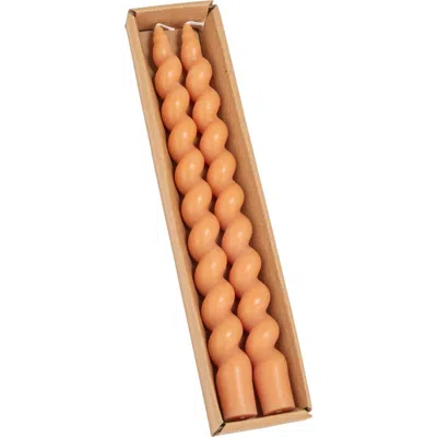Storied Home Unscented Twisted Taper Candles In Orange