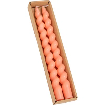 Storied Home Unscented Twisted Taper Candles In Orange