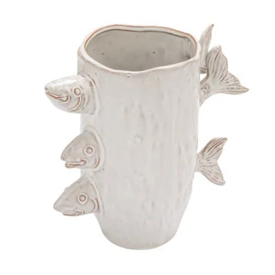 Storied Home Vase With 3d Fish In Multi