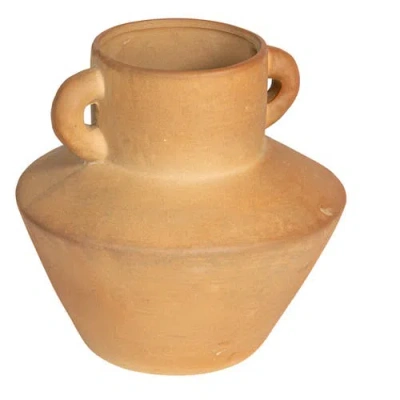 Storied Home Vase With Reactive Glaze Finish In Orange