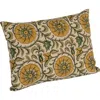 Storied Home Verdant Charm Linen Lumbar Pillow In Green