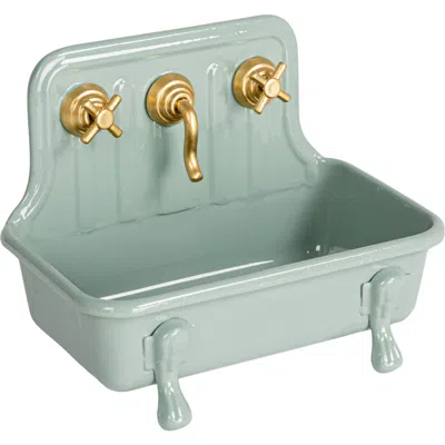 Storied Home Vintage-inspired Metal Sink Soap Dish With Faucet Design, Grey And Gold In Blue