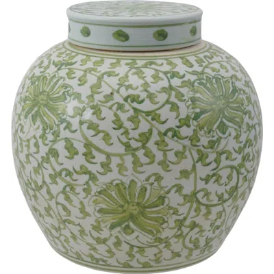 Storied Home Vintage Reproduction Ginger Jar In Green