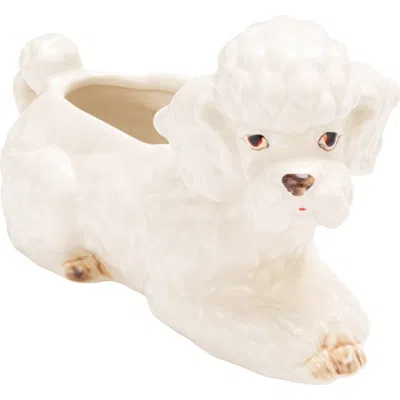 Storied Home Vintage Reproduction Poodle Planter In White