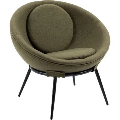 Storied Home Vintage Upholstered Cup Accent Chair, Dark Olive Green