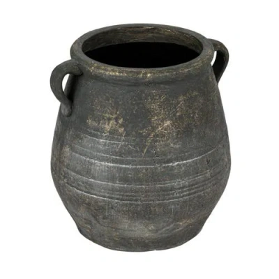 Storied Home Whitewashed Terra-cotta Urn, Grey In Gray