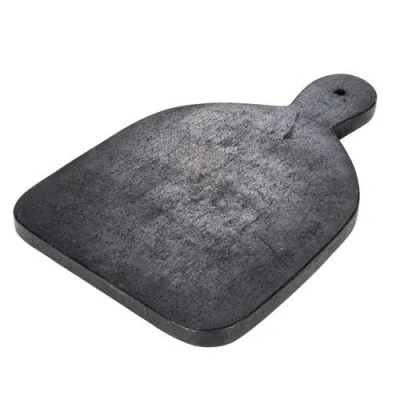 Storied Home Wide Marble Cutting Or Charcuterie Board With Handle, Black