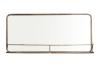 Storied Home Wide Metal Framed Wall Mirror With Shelf, Brass In Gold