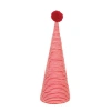 Storied Home Wool Yarn Wrapped Tree With Pom Pom, Red In Red