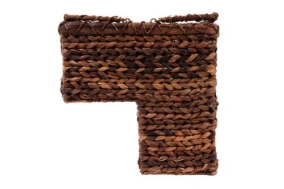 Storied Home Woven Bacbac Leaf Stair Basket, Natural In Brown
