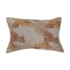 Storied Home Woven Cotton Blend Jacquard Lumbar Pillow In Brown