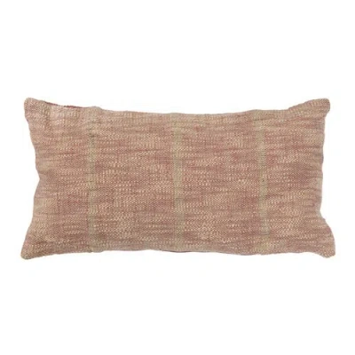 Storied Home Woven Cotton Blend Lumbar Pillow In Orange