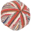 Storied Home Woven Cotton Blend Orb Pillow With Ripped Fabric Stripes In Multi