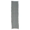 Storied Home Woven Cotton Double Cloth Table Runner With Frayed Edges, Multicolor Plaid In Blue