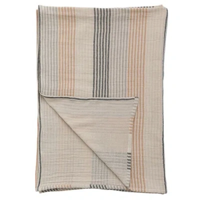Storied Home Woven Cotton Double Cloth Yarn Dyed Tablecloth In Neutral