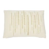Storied Home Woven Cotton Slub Lumbar Pillow With Gold Metallic Thread Embroidery In White
