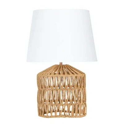 Storied Home Woven Rope Table Lamp With Empire Shade, Natural In Multi