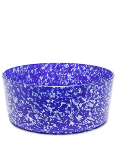 Stories Of Italy Blue Macchia Large Glass Bowl